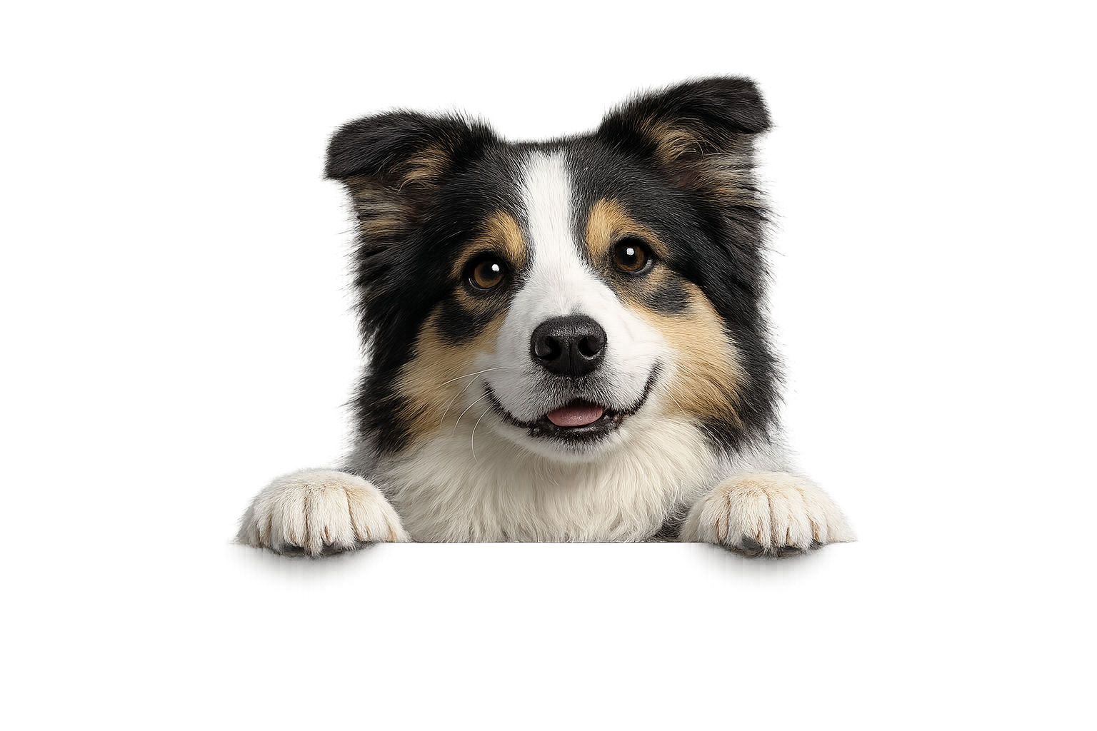 Border collie peeking