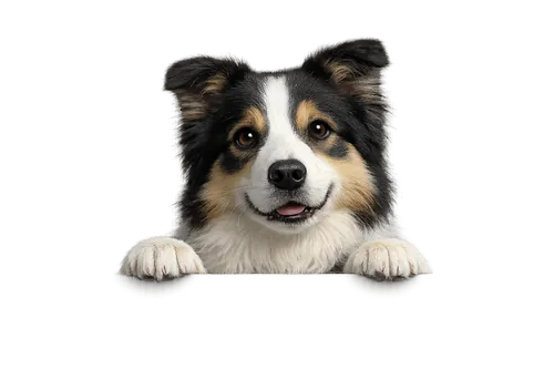 Border collie peeking