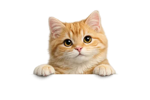 Orange cat peeking